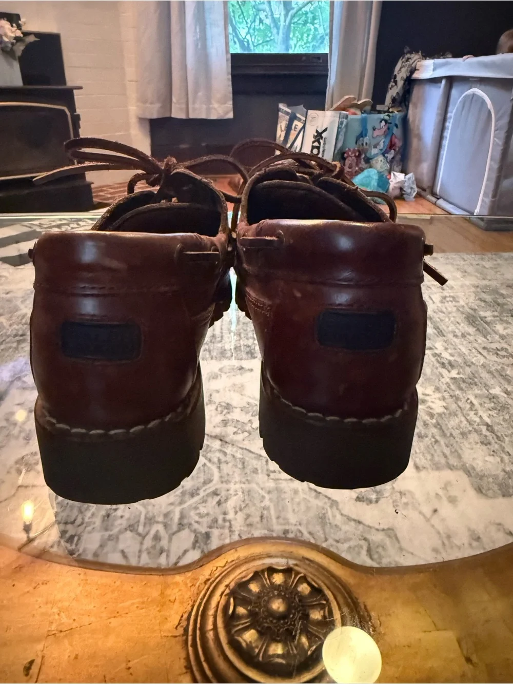 Ralph‎ Lauren Ranger Brown Leather Lug-Soled Boat Shoes Moc-Toe Ivy League 7.5